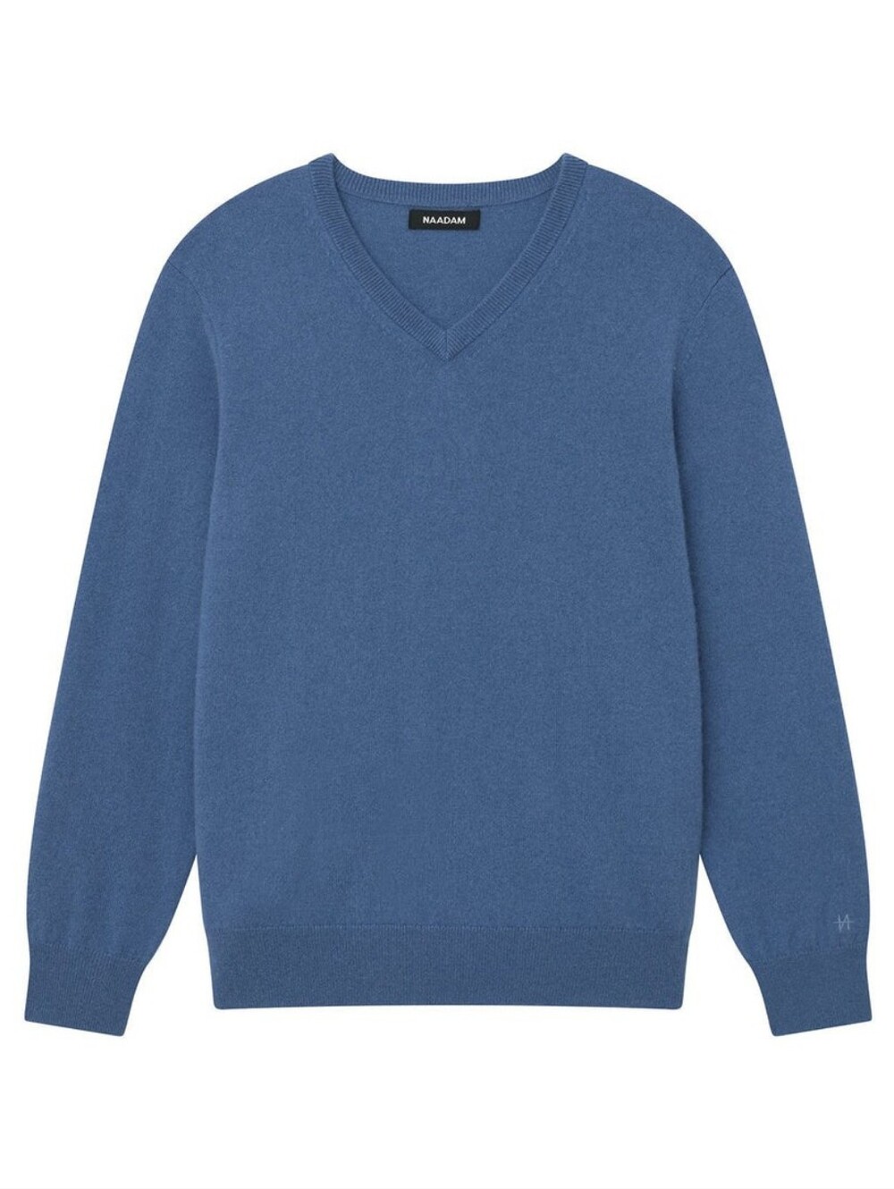 NAADAM Men's V-Neck Cashmere Sweater - Blue Horizon, Large
